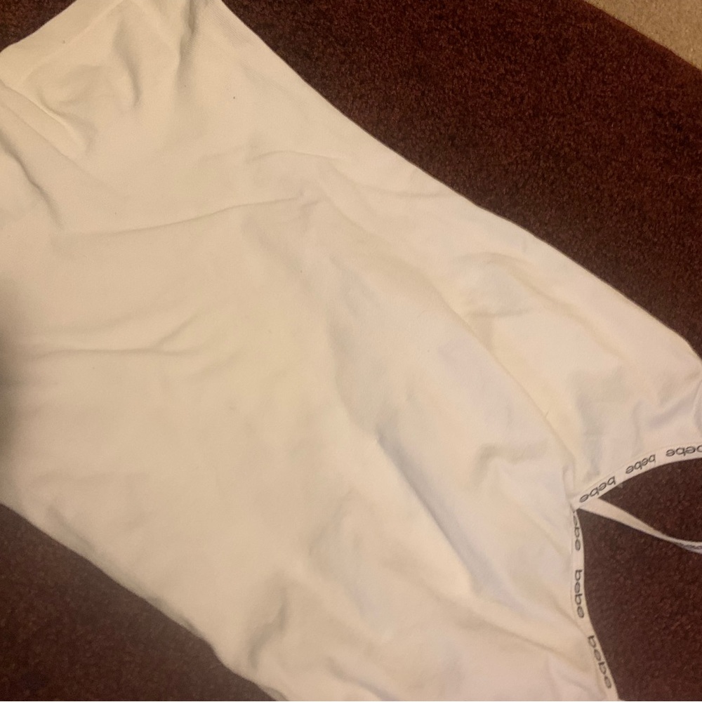 white bebe tank/forever 21colored striped tank/bodysuit/